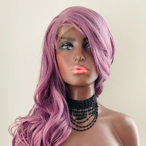 28” Premium Fiber Plum Color Versatile 4x4 Lace Front Wig 💜